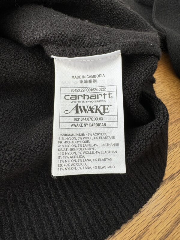 【サイズ:XL】 AWAKE NY CARHARTT アウェイク カーハート 23SS ロゴ　カーディガン - 画像 (3)