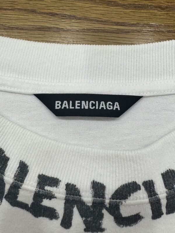 【サイズ:L】BALENCIAGA バレンシアガ　646035 TJV96 ネックロゴ長袖カットソー - 画像 (3)