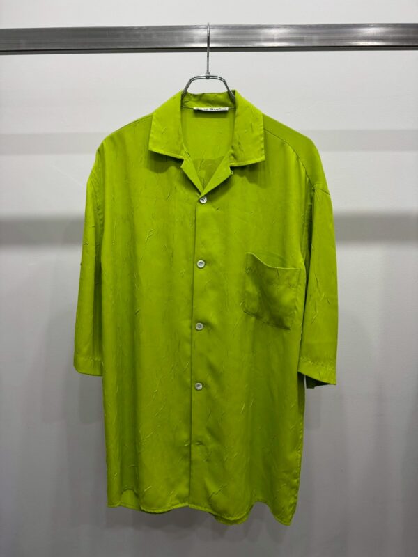 AcneStudios バックプリント皺加工半袖シャツ